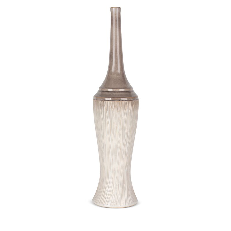 Wazon ceramiczny Rosina kremowy fi 18 x 76 cm – na susze i kwiaty