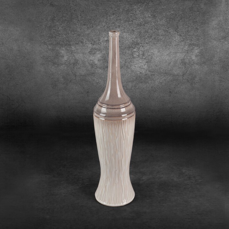 Wazon ceramiczny Rosina kremowy fi 16 x 66 cm – na susze i kwiaty
