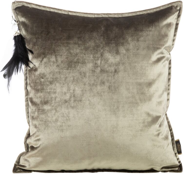 Poszewka velvet ROYAL 5 ciemnobeżowa 45 x 45 cm – doda przytulności