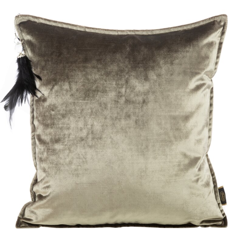 Poszewka velvet ROYAL 5 ciemnobeżowa 45 x 45 cm – doda przytulności