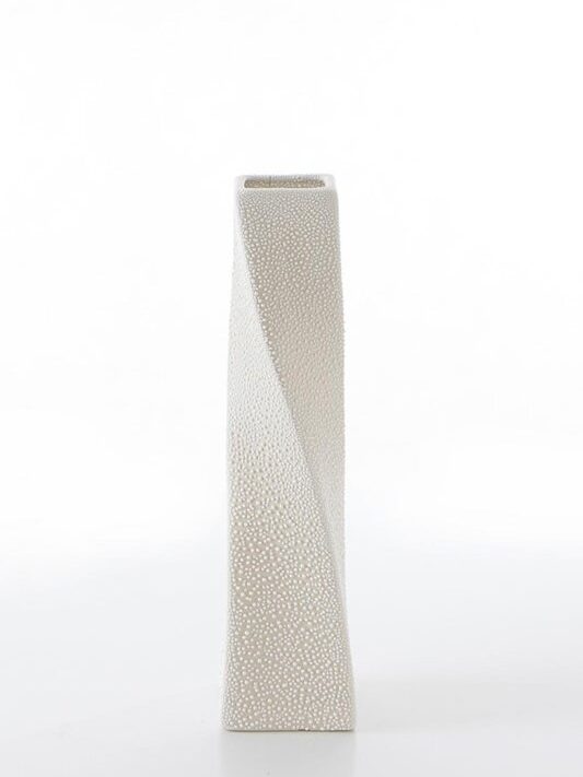 Wazon ceramiczny Riso kremowy 8 x 8 x 32 cm – na susze i kwiaty
