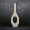 Wazon ceramiczny RISO kremowy 12 X 6 X 36 cm – na suszone kwiaty