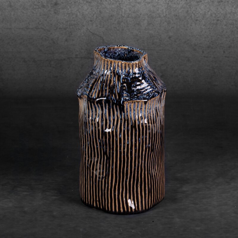 Wazon ceramiczny Alda granatowy 16 x 27 cm – na susze i kwiaty