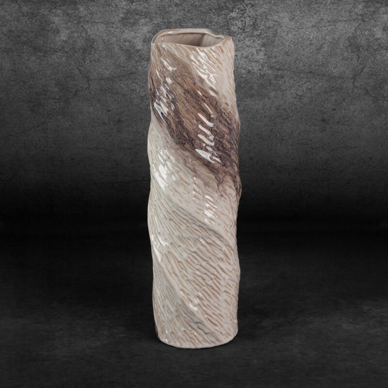 WAZON DEKORACYJNY ROSINA (04) FI 15 X 49 CM KREMOWY
