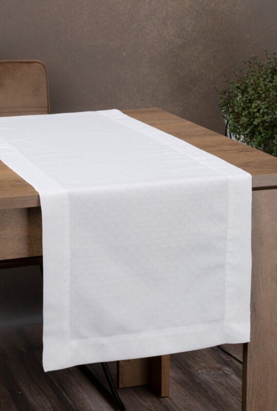 Obrus Ellen biały 40 x 140 cm – doda blasku stołowi
