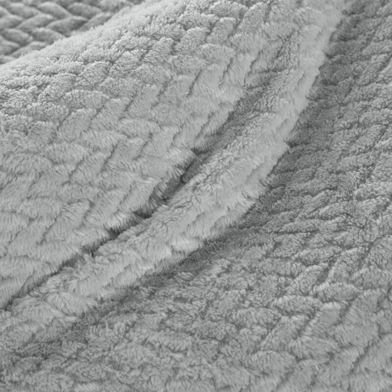 Koc Cindy3 popielaty 200 X 220 CM – miękki mikroflano