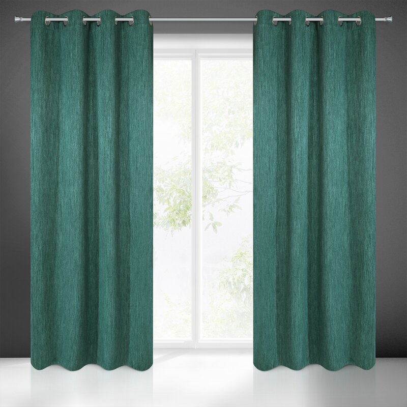 Zasłona gotowa Rossie zielona 140 x 250 cm – zaciemnia pomieszczenie