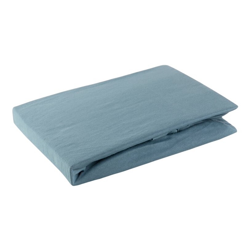 Prześcieradło jersey niebieskie 140 x 200 x 30 cm – idealne do spania