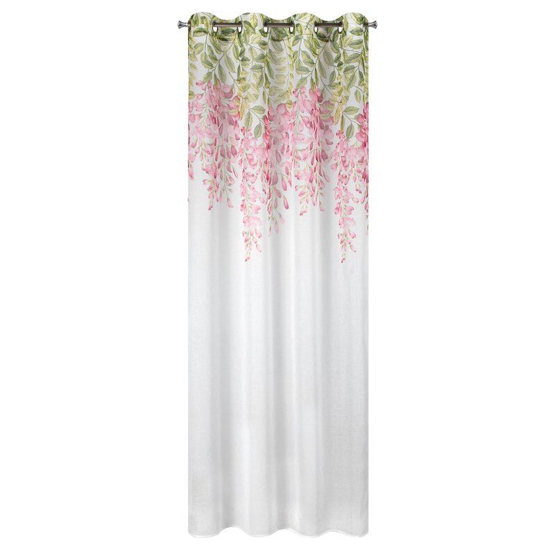Firana gotowa Julieta biała 140 X 250 cm – lekka z kwiatowym motywem