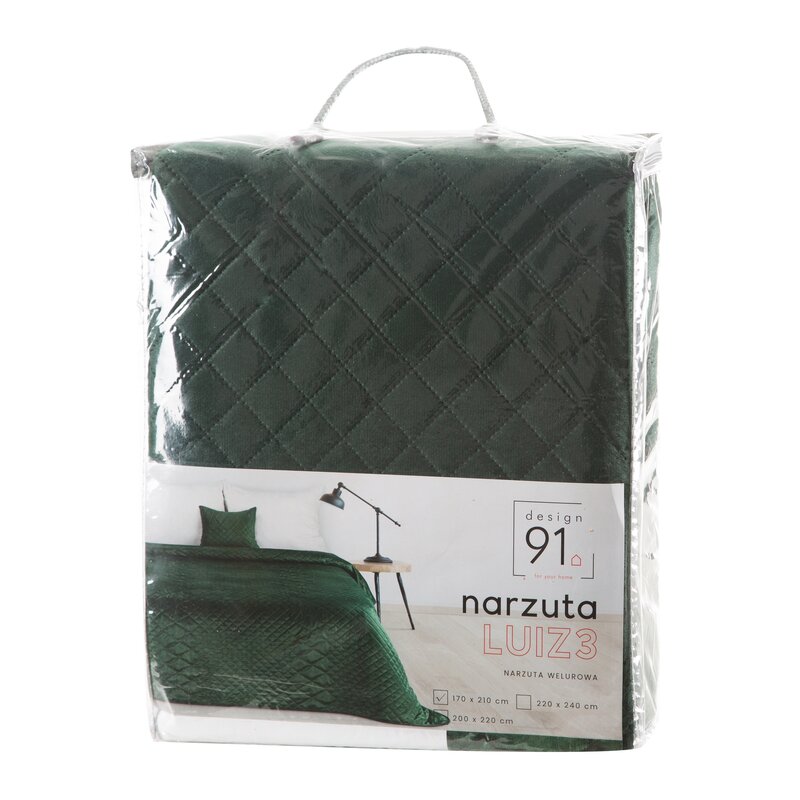 Narzuta Velvet ciemnozielona 170 x 210 cm – doda przytulności