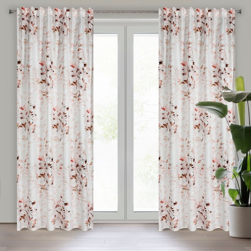 Zasłona gotowa D91 powdery różowa 140 X 270 CM – miękka i subtelna