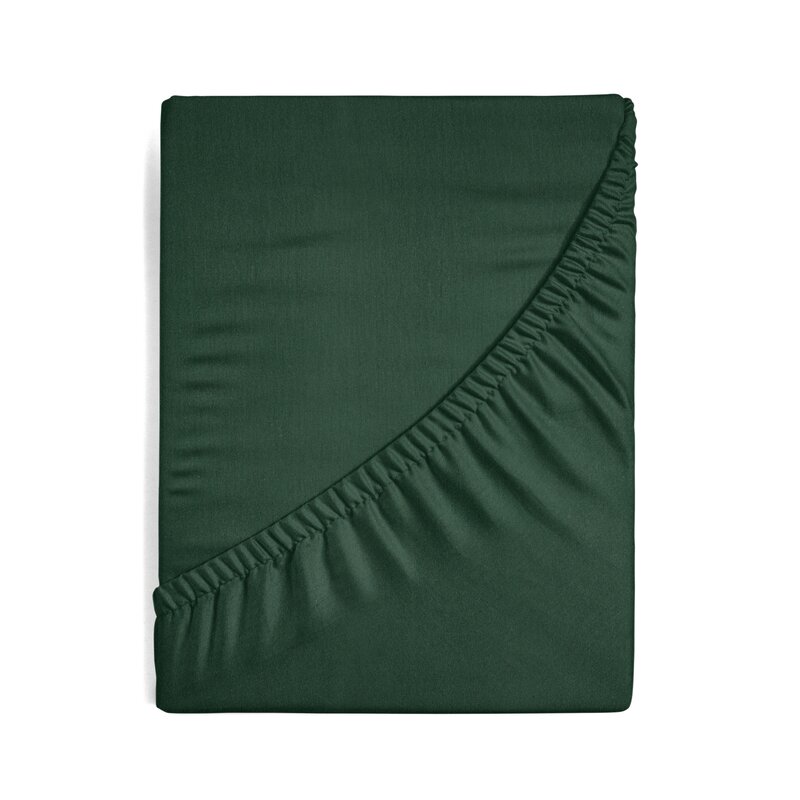 Prześcieradło jersey butelkowa zieleń 90 x 200 x 25 cm – idealne dopasowanie