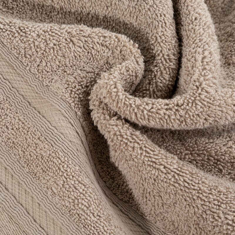 Ręcznik kąpielowy KELY bawełniany beżowy taupe 50x90 cm – miękki i chłonny