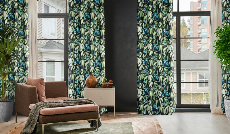 Zasłona gotowa Loni czarna 140 x 250 cm – zaciemnia pomieszczenie