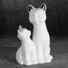 Figurka ceramiczna kot biały 15 x 11 x 22 cm – subtelny dodatek