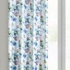 Zasłona gotowa LILLIE kremowa 140 X 250 CM – miękki welwet, wzór kwiatowy