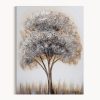Obraz ręcznie malowany z motywem drzewa biały 50 X 70 cm – tworzy harmonię