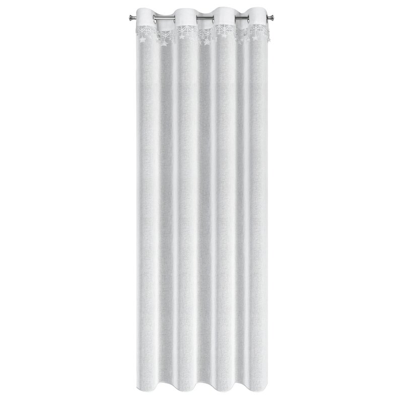 Firana gotowa świąteczna biała 140x250 cm – gotowa do zawieszenia