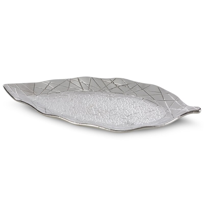 PATERA DEKORACYJNA ALIRA (01) 41 X 19 X 4 CM SREBRNY