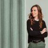 Firana gotowa Angelica strukturalna eko miętowa 140 X 250 cm – łatwa w pielęgnacji