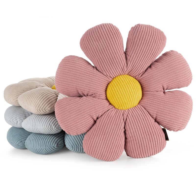 Poszewka ozdobna Flower niebieska fi 37 cm – kwiatowa dekoracja wnętrz