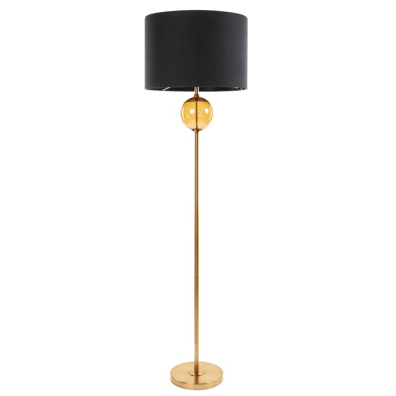 Lampa podłogowa Leona czarna O 46 x 165 cm – tworzy ciepły nastrój