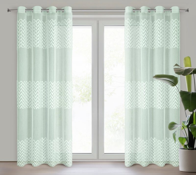 Zasłona gotowa miętowa 140 x 250 cm – filtruje światło