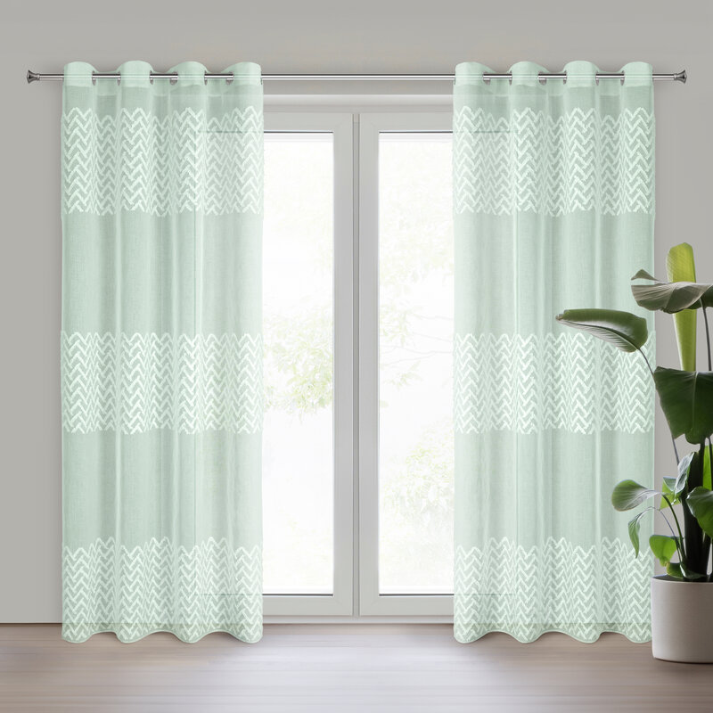 Zasłona gotowa miętowa 140 x 250 cm – filtruje światło