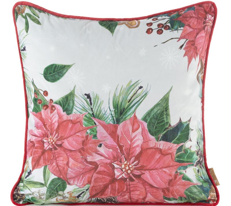 Poszewka świąteczna JINGLE37 różowa 45 x 45 cm – idealna dekoracja