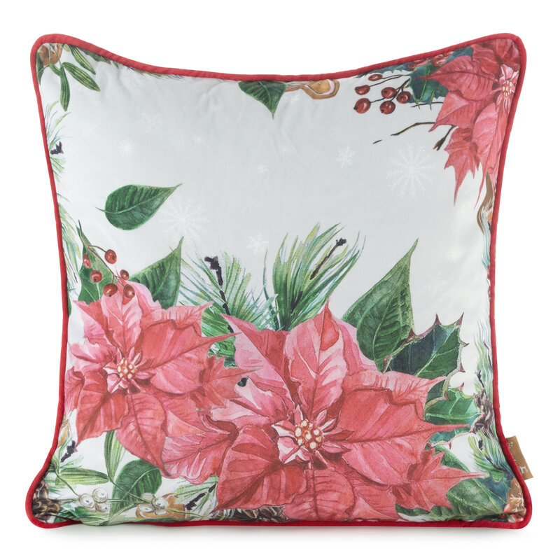 Poszewka świąteczna JINGLE37 różowa 45 x 45 cm – idealna dekoracja