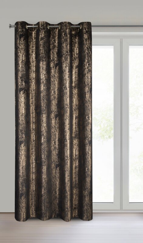 Zasłona gotowa welwetowa czarna 140 x 250 cm – zaciemnienie sypialni