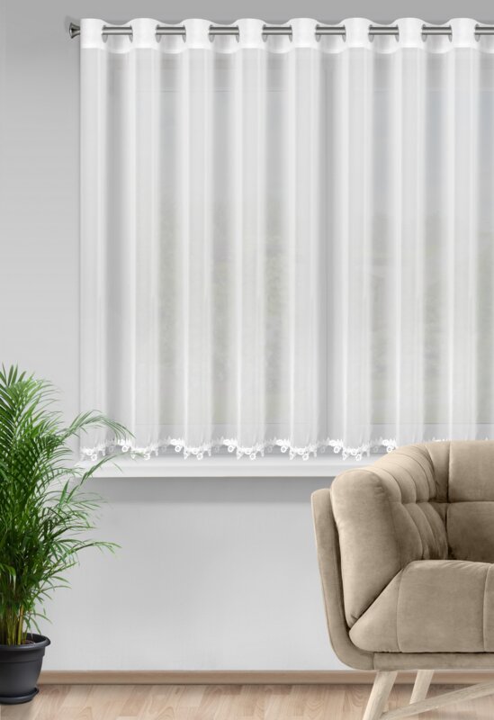 Firana gotowa biała 400 x 140 cm – łatwa w utrzymaniu