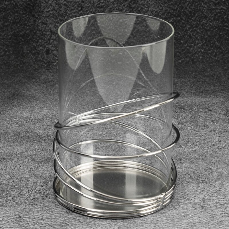 Świecznik ceramiczny transparentny fi 13 x 18 cm – subtelna dekoracja