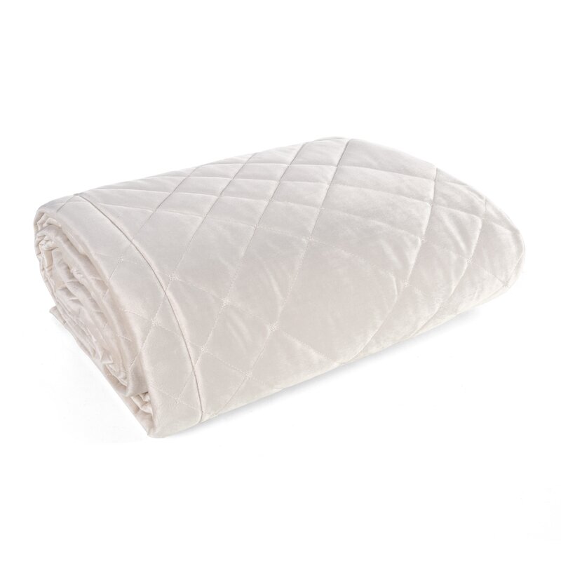 Narzuta velvet ria6 kremowa 200 x 220 cm – otula miękkością