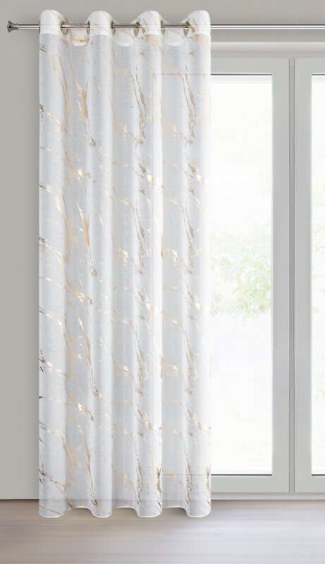 Firana gotowa Molly1 biała 140 X 250 CM – z delikatnym blaskiem