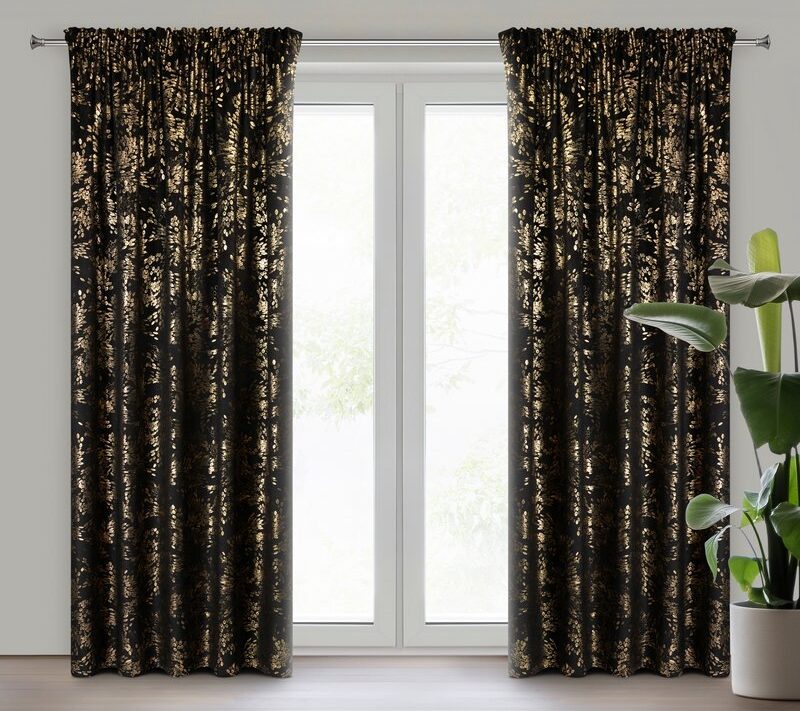 Zasłona gotowa Felis czarna 140 x 270 cm – zaciemniająca i elegancka
