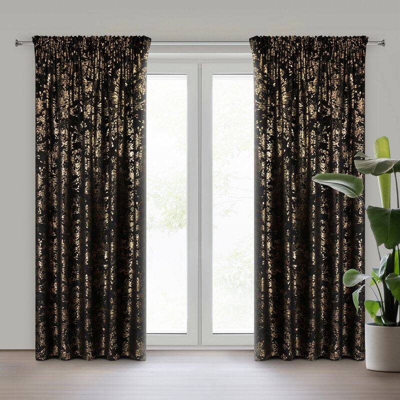 Zasłona gotowa Felis czarna 140 x 270 cm – zaciemniająca i elegancka