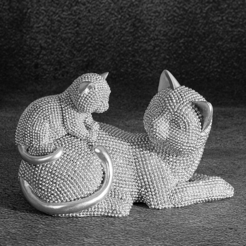 Figurka ceramiczna Eldo srebrna 19 x 9 x 12 cm – dodaje blasku wnętrzu