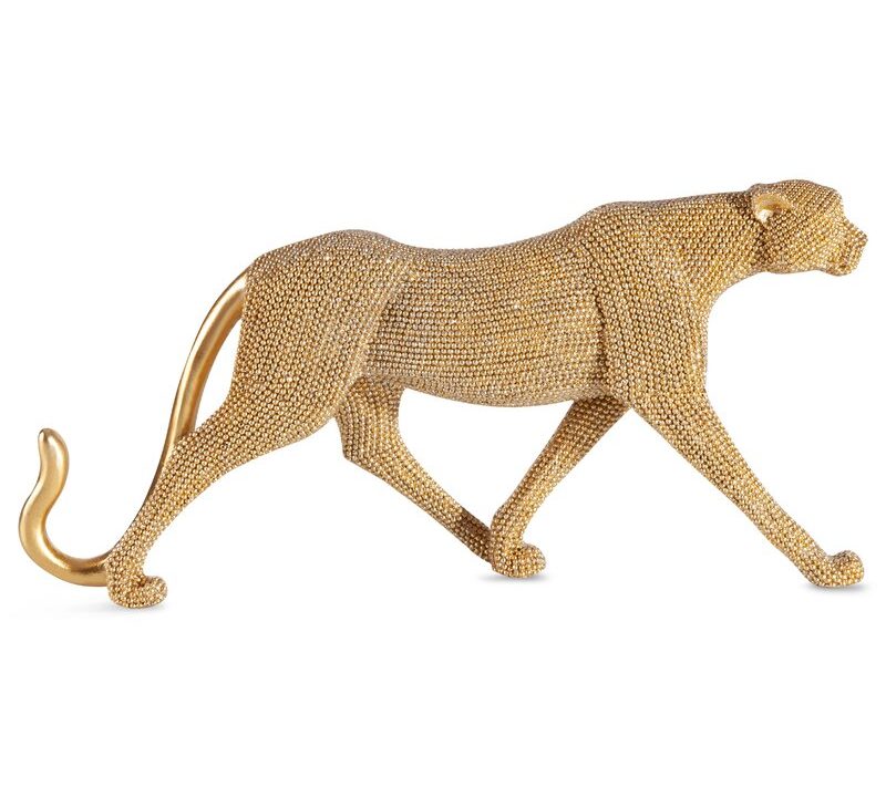 Figurka ceramiczna kot złoty 31 x 6 x 15 cm – doda blasku wnętrzu