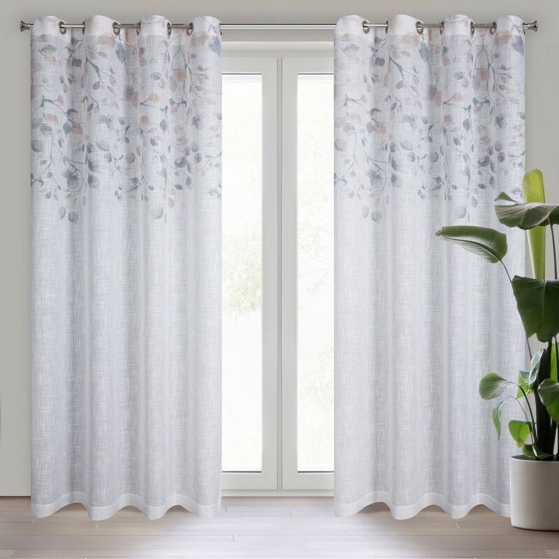 Zasłona gotowa biała 140 x 250 cm – z błyszczącą nitką