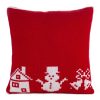 Poszewka świąteczna 45 x 45 cm czerwona – ozdobny splot