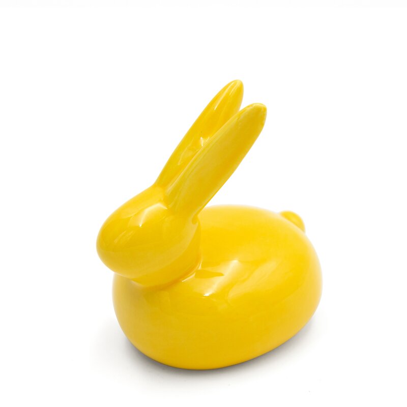 Figurka wielkanocna zajączek żółty 14x10x13 – wprowadza radość