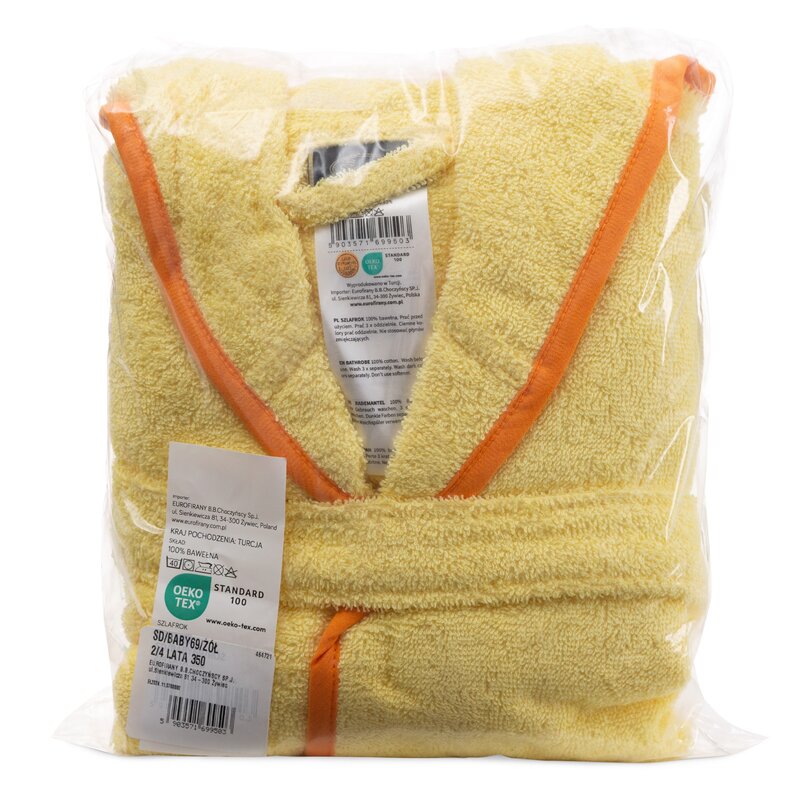 Szlafrok dziecięcy SD/BABY69 żółty 40x65 cm – miękki i wygodny