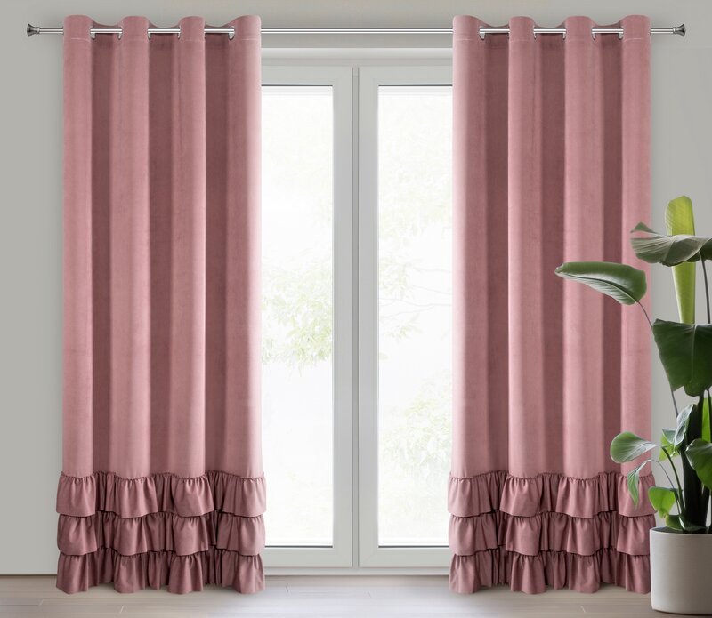 Zasłona gotowa Megi pudrowy róż 140 x 250 cm – zaciemnia pomieszczenie