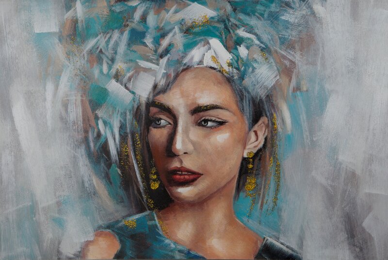 Obraz ręcznie malowany szary 80 X 120 CM – dodaje artystycznego charakteru