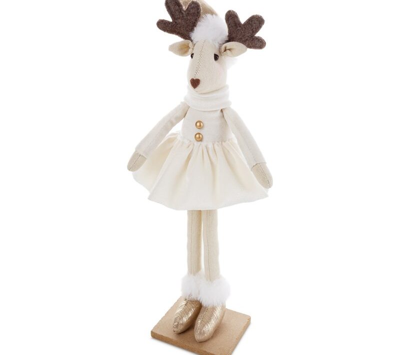 Figurka świąteczna kremowa 9 x 7 x 43 cm – idealna dekoracja