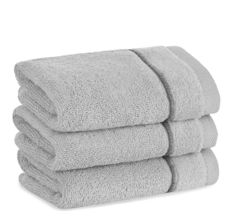 Ręcznik welurowy Sibel srebrny 30 x 50 cm – stylowy i elegancki