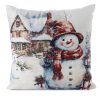 Poszewka świąteczna biała 45 x 45 cm – welwetowa i elegancka