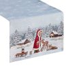 Obrus gobelinowy świąteczny srebrny 40x100 cm – trwały i elegancki