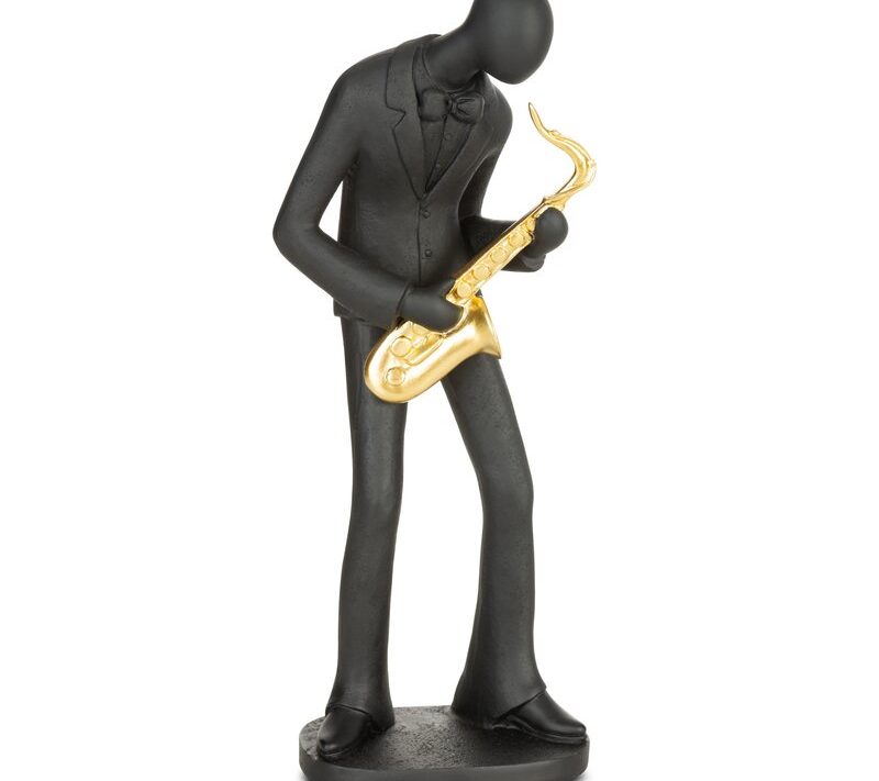 Figurka ceramiczna Rico czarna 15 X 11 X 36 CM – ozdoba dla miłośnika jazzu